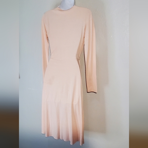 Guess Jeans Light Pink Long Sleeve True Classic Wrap Around Midi Dress Sz Small - Picture 6 of 6